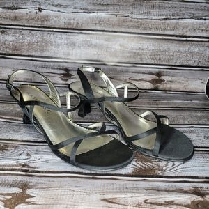 Rampage Blk/Silver Julee Open Toed Heels